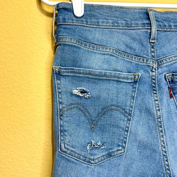 Levi’s Premium 501 Distressed Denim Cutoff Shorts Size 28 High Rise Vintage - Picture 5 of 13